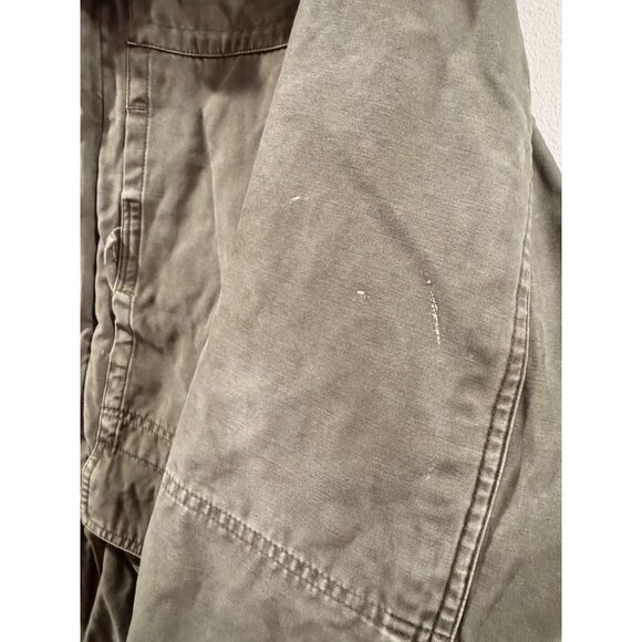 Vintage Olive Green Canvas Military Cargo Lined Field Jacket 257-AJC XXL Heavy - Picture 14 of 14
